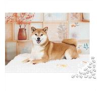 Shiba Inu Puzzle para Adultos Puzzle de 1000 Piezas Decoración Hogar Japonés Relajante Concentración Regalo 38x26cm/1000pcs