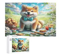 Shiba Inú Puzzles 1000 Piezas 3D Creativo Cute Perro Pet Obra De Arte Rompecabezas Familiar para Niños Y Adultos A 12 Años Desafío Intelectual Decoración Hogar 1000 PCS