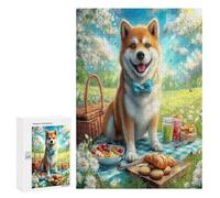 Shiba Inú Puzzles 300 Piezas Maquetas 3D Familiar Cute Perro Pet Construir DIY Moderno para Niños A 12 Años Y Adultos Desafío Intelectual Decoración Hogar 300 PCS