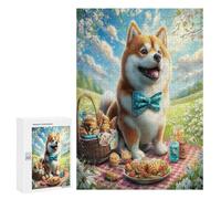 Shiba Inú Puzzles 300 Piezas Portátil Estera Cute Perro Pet Rompecabezas 3D para Adultos Y Niños A 12 Años Aliviar Estrés DIY Creativo Decoración del Hogar 300 PCS