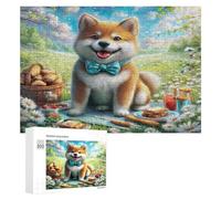 Shiba Inú Puzzles 300 Piezas Regalos Familiar Cute Perro Pet Rompecabezas Colorido 3D para Adultos Y Niñas A 14 Años DIY Moderno Aliviar Estrés Estera Portátil 300 PCS