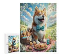 Shiba Inú Puzzles 500 Piezas Impossible Desafío Cute Perro Pet Rompecabezas Circular para Adultos Y Niñas A 14 Años Decoración Hogar Estera Portátil DIY Moderno 500 PCS
