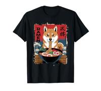 Shiba Inu Ramen 漢字 Olas Arte Japonesa Perro Anime Kawaii Camiseta