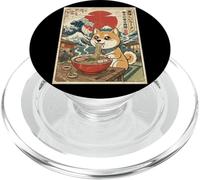 Shiba Inu Ramen Ukiyo-e Art - Perro japonés Comiendo Fideos PopSockets PopGrip para MagSafe