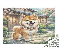 Shiba Inu Recycled Board Puzzle Shiba Inu at Traditional House for Adults and Kids Age 12 Years Great Gift 38x26cm/1000pcs
