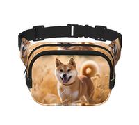 Shiba Inu - Riñonera de moda con patrón de moda, unisex, bolsa de mensajero deportiva de viaje, color negro, talla única