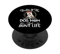 Shiba Inu Rocking The Dog Mom and Aunt Life Mothers Day PopSockets PopGrip Adhesivo