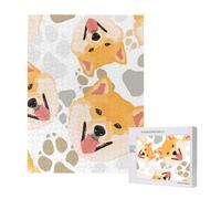 Shiba-inu,Rompecabezas de Madera de 500 Piezas para Adultos y Adolescentes.
