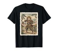 Shiba Inu Samurai Ukiyo-e Arte Japonés Camiseta