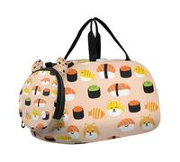 Shiba Inu Sushi - Bolsa de deporte para niña, con compartimento para zapatos, multifuncional, para viajes, natación, baile, ballet