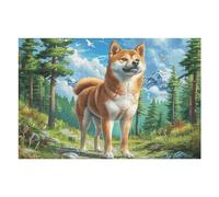 Shiba Inu tierno montaña Rompecabezas 1000 Piezas Cartón para Principiantes Días Lluviosos para Pasar Tiempo Vacaciones Fines De Semana Regalo Cumpleaños 1000 PCS/75x50cm