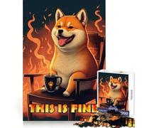 Shiba Is Fine Too para Adultos, Rompecabezas de 1000 Piezas, Rompecabezas Mental, Divertido y Relajante, Montaje de imágenes, cálida Sorpresa 38x52cm