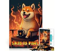 Shiba Is Fine Too para Adultos, Rompecabezas de 1000 Piezas, Rompecabezas Mental, Divertido y Relajante, Montaje de imágenes, cálida Sorpresa 38x52cm