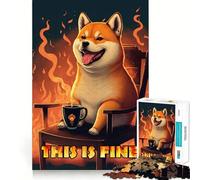 Shiba Is Fine Too Rompecabezas de 1000 Piezas para Adolescentes Juguete para estimular la lógica Juego Relajante Arte de Borde Premium Coleccionable 50x75cm