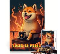 Shiba Is Fine Too Rompecabezas de 1000 Piezas para Adolescentes Juguete para estimular la lógica Juego Relajante Arte de Borde Premium Coleccionable 50x75cm