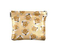 Shiba - Monedero de piel sintética para mujer, diseño de cabeza de perro, color amarillo, Cabeza de perro Shiba amarilla, 1 Size, Accesorio de viaje