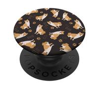 Shiba Things - Un Patrón Lleno De Vibraciones Pawsitivas En Carbón PopSockets PopGrip Adhesivo