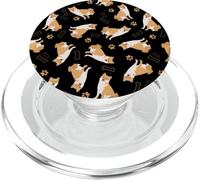 Shiba Things - Un patrón lleno de vibraciones pawsitivas II en negro PopSockets PopGrip para MagSafe