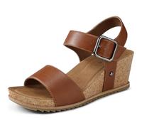 SHIBEVER Sandalias de tacón de cuña para mujer: cómodas y casuales con correa al tobillo y plataforma 2026, Marrón, 37.5 EU