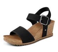 SHIBEVER Sandalias de tacón de cuña para mujer: cómodas y casuales con correa al tobillo y plataforma 2026, Negro, 42 EU