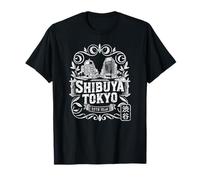 Shibuya Crossing Tokio Japón Retro Hanko Kanji Souvenir Camiseta