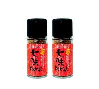 Shichimi Togarashi japonés 2x15 g Condimento 7 especias picante cítrico para ramen udon arroz y bowls Frasco de cristal dosificador