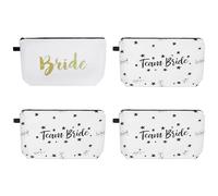 SHIDOW Bolsas de maquillaje para novia y dama de honor, bolsas de maquillaje de novia para boda, bolsa de maquillaje para novia, despedida de soltera, boda, fiesta, bolsa de cosméticos, bolsa de aseo