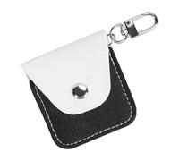 SHIDOW Llavero de cuero hecho a mano para anillos de gimnasio, estuche portátil de viaje para anillos de boda y collares (1 unidad, negro)