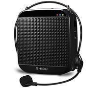 Shidu Amplificador de Voz con micrófono portatil Profesional Mini amplificadores de Voz 30W batería Recargable Sistema de megafonía con micrófonos para Profesores, aulas, reuniones y Exteriores