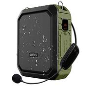 SHIDU Amplificador de voz inalámbrico Sistema PA impermeable 18W con micrófono inalámbrico UHF Altavoz Bluetooth para aula al aire libre Guía turístico