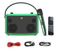 SHIDU - Máquina de karaoke para adultos, sistema PA portátil de 50 W, amplificador de voz, altavoz Bluetooth con micrófono inalámbrico y control remoto, soporta AUX/USB/SD para el hogar, fiesta, al