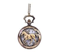 SHIDXIB 1 reloj de bolsillo de cuarzo de moda con colgante de reloj de bolsillo de bronce con cadena, bronce