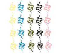 SHIDXIB 20 colgantes acrílicos con diseño de serpiente y rosa luna, coloridos dijes temáticos de animales y plantas Y2K para aretes, collares y accesorios de joyería, dijes acrílicos de rosa para