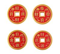 SHIDXIB 4 imanes magnéticos para nevera con forma de moneda de cobre para celebrar el Año Nuevo chino