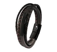 SHIEAGLELD Pulsera Cuero Hombre, Pulseras de Cuero Hombre Con Hebilla Magnética de Acero Inoxidable y Joyero de Pulsera Exclusivo para la Idea de Regalos para Hombres