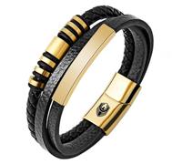 SHIEAGLELD Pulsera Cuero Hombre, Pulseras de Cuero Hombre, Con Hebilla Magnética de Acero Inoxidable y Joyero de Pulsera Exclusivo para la Idea de Regalos para Hombres