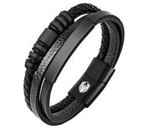 SHIEAGLELD Pulsera Cuero Hombre, Pulseras de Cuero Hombre, Con Hebilla Magnética de Acero Inoxidable y Joyero de Pulsera Exclusivo para la Idea de Regalos para Hombres