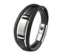 SHIEAGLELD Pulsera Cuero Hombre, Pulseras de Cuero Hombre Con Hebilla Magnética de Acero Inoxidable y Joyero de Pulsera Exclusivo para la Idea de Regalos para Hombres