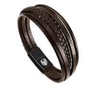 SHIEAGLELD Pulsera Cuero Hombre, Pulseras de Cuero Hombre, Con Hebilla Magnética de Acero Inoxidable y Joyero, Hombres Pulsera Exclusivo para Idea de Regalos