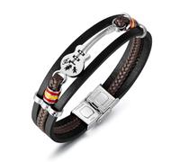 SHIEAGLELD Pulsera Guitarra Hombre, Pulsera de Cuero para Hombre, Cuero Trenzado para con Cierre Magnético de Acero Inoxidable, Joyero Exclusivo, la Idea de Regalos para Papá, Pareja, Amigos