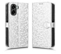 SHIEID Capa para OPPO A6x 5G Estuche de teléfono móvil de patrón Pintado, Premium OPPO A6x 5G Capa livro Suave Case-Plata