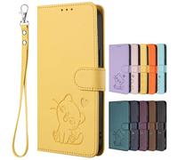 SHIEID Carcasa para Fairphone 6, [Magnética] Funda de Cuero PU Cartera Billetera con [Tarjetas Ranuras], Compatible para Fairphone 6-Amarillo