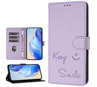 SHIEID Carcasa para Ulefone Note 20 Pro, Ulefone Note 20 Pro Funda [RFID] Funda de teléfono Pintada con una Sonrisa [Tarjetas Ranuras], Funda para Ulefone Note 20 Pro-Violeta Claro