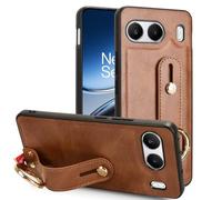 SHIEID Funda de Cuero Compatible con OnePlus Nord 4 5G Case, Premium PU Leather OnePlus Nord 4 5G Case Muñequera + Soporte, Cover for OnePlus Nord 4 5G-Marrón