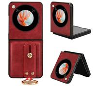 SHIEID Funda de Cuero Premium PU Compatible con ZTE Nubia Flip Case - Muñequera + Soporte - Cover para ZTE Nubia Flip - Rojo