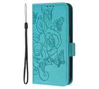 SHIEID Funda para ZTE Blade A35E Fundas Wallet Case, Diseño Retro del Modelo de Flores, Ranuras para Tarjetas, Magnético Flip Wallet Case Cover Adecuado para ZTE Blade A35E, Azul Claro