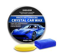 SHIELDOM Cera de carnauba para coche, sellador de pintura de alto brillo, protección de larga duración, pulido hidrofóbico para coches, camiones, SUV, caravanas, con toalla de microfibra y aplicador