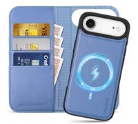 SHIELDON Funda Cuero Genuino 2 en 1 para iPhone Air 6,5 Pulgadas 5G 2025, Funda Tipo Billetera de Piel [Ranura para Tarjeta][Cierre Magnético] Estuche Desmontable, Púrpura Glicina