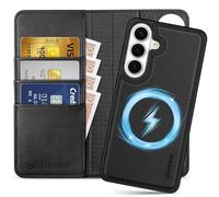 SHIELDON Funda Desmontable Cuero Genuino para Galaxy S26 Plus 6,7", Negro