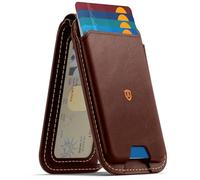 SHIELDON Porta Tarjetas Magnética Cuero Genuino para Magsafe, Café Retro | Billetera, Soporte Ajustable, Bloqueo RFID, Ranura para Tarjeta, Tarjetero para iPhone Serie 18/17/16/15/14/13/12